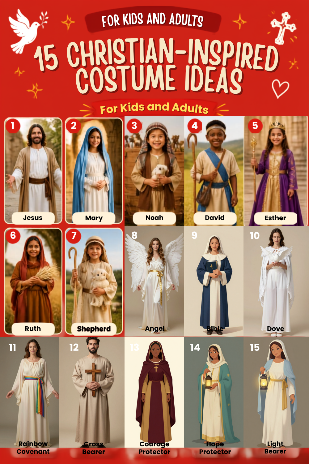 Kids and adults christian inspired costume ideas